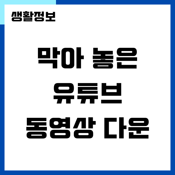 모바일 막아 놓은 동영상 다운로드 받는 방법 (음원까지 추출가능)