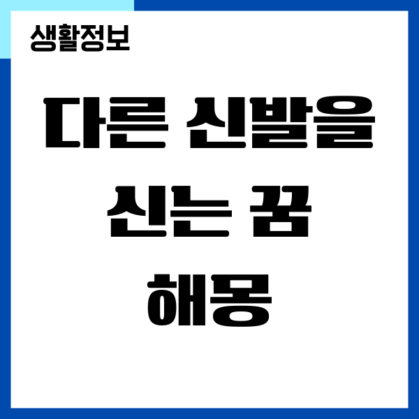 다른 신발을 신는 꿈 해몽이 어떻게 될까요