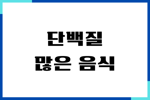 단백질 많은 음식 순위는 어떤 것들이 있을까요