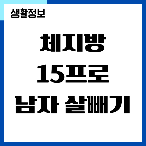 체지방 15프로 남자 만드는 다이어트 식단