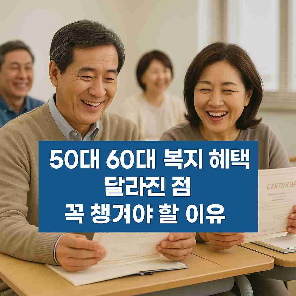 50대 60대 복지 혜택 달라진 점 꼭 챙겨야 할 이유