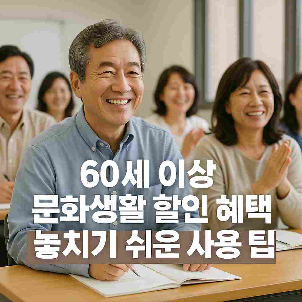 60세 이상 문화생활 할인 혜택 놓치기 쉬운 사용 팁