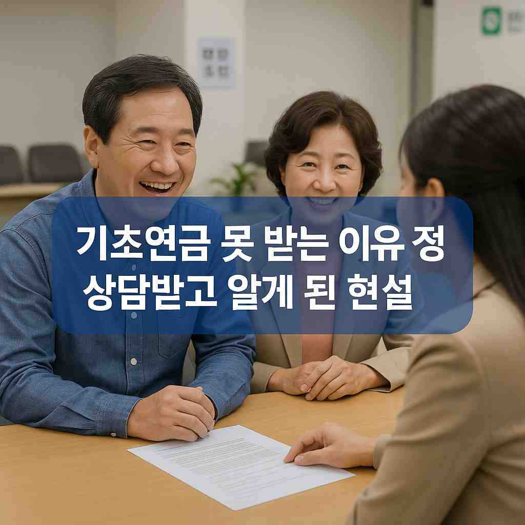 기초연금 못 받는 이유 정리, 상담받고 알게 된 현실