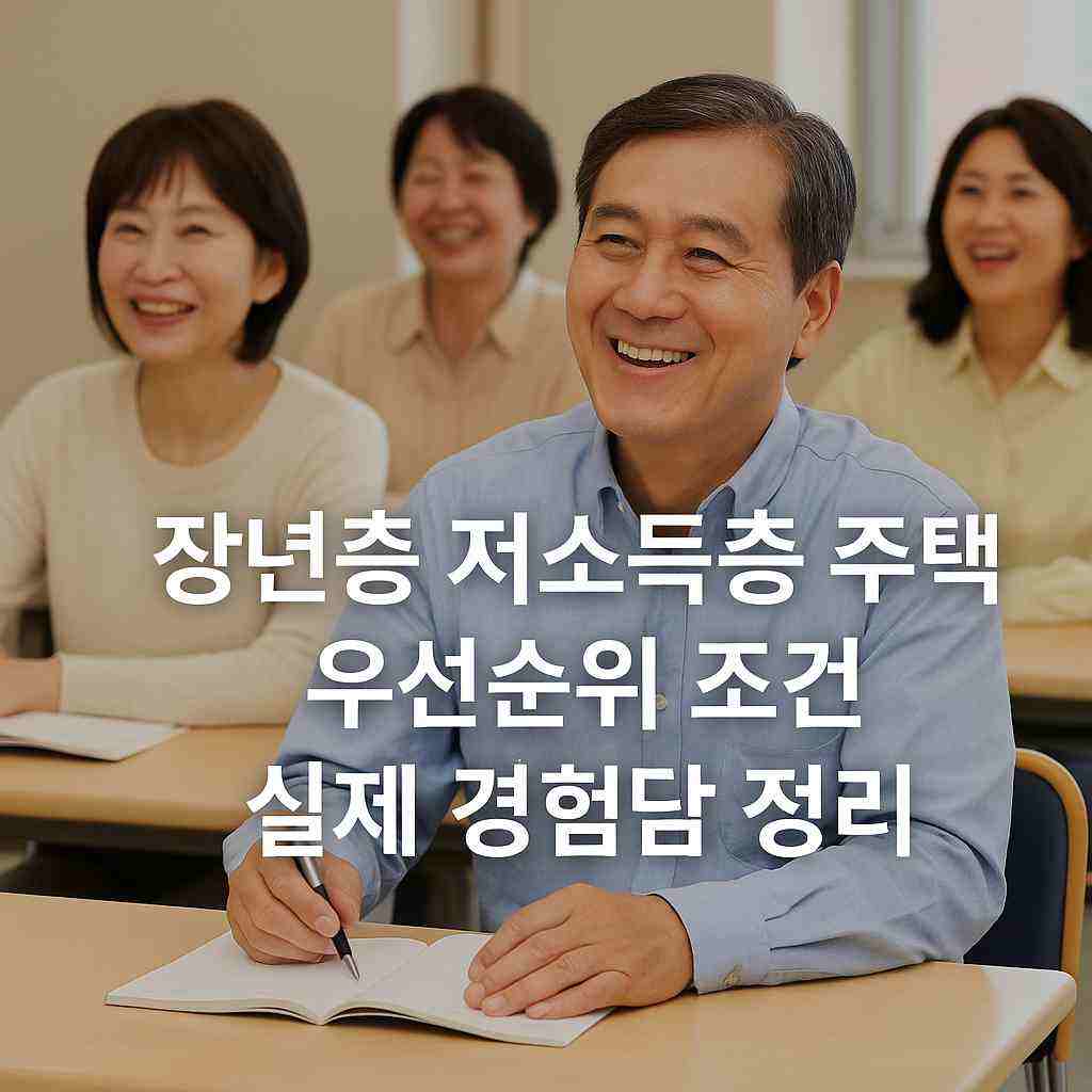 장년층 저소득층 주택 우선순위 조건 실제 경험담 정리