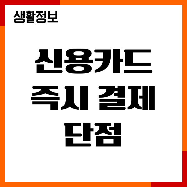 신용카드 즉시 결제 단점 장점, 발급 조건, 지출관리