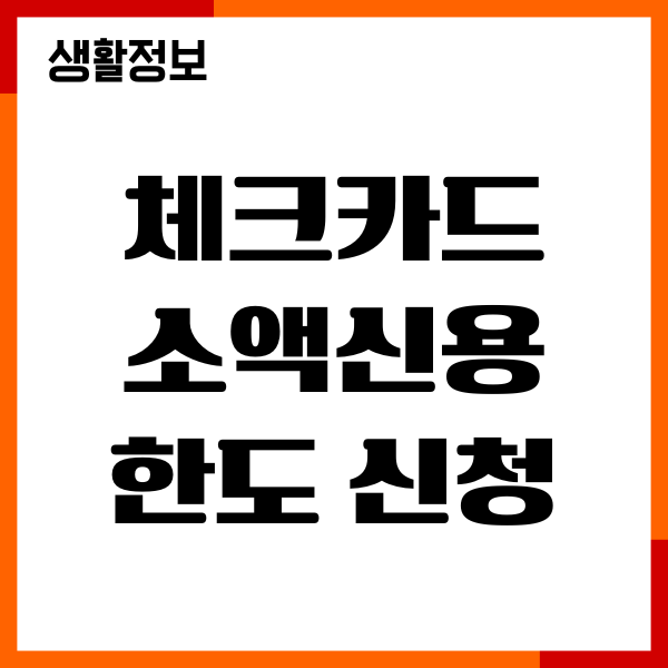 체크카드 소액신용한도 신청, 한도조회, 유의사항