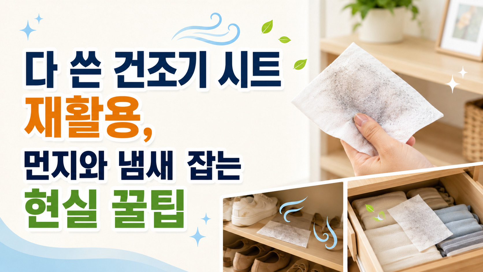 다 쓴 건조기 시트 재활용, 먼지와 냄새 잡는 현실 꿀팁