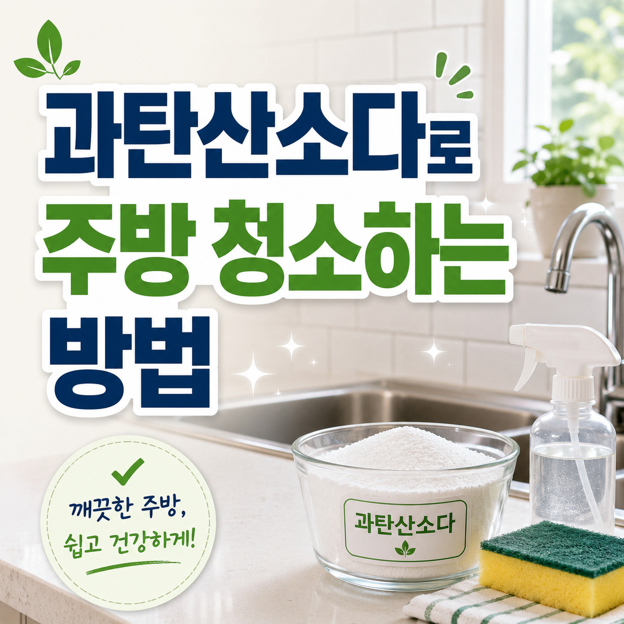 과탄산소다로 주방 청소하는 방법, 기름 찌든 때 10분만에 제거